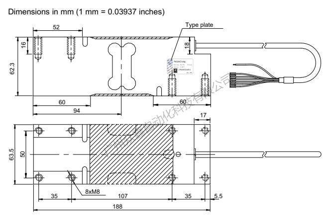 德國HBM 1-PW16AC3MR/660KG稱重傳感器尺寸