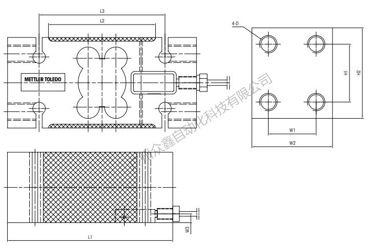 梅特勒托利多 IL-250kg稱重傳感器安裝尺寸1