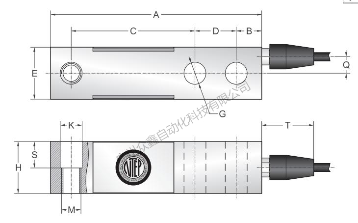 美國傳力 SBS-7.5ts稱重傳感器產(chǎn)品尺寸