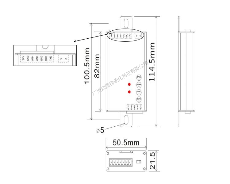 韓國凱士 LCT-1420D稱重顯示控制器產(chǎn)品尺寸