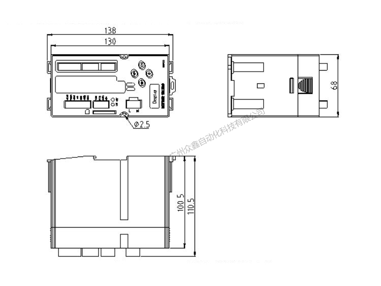 IND131導軌式稱重顯示控制器產(chǎn)品尺寸